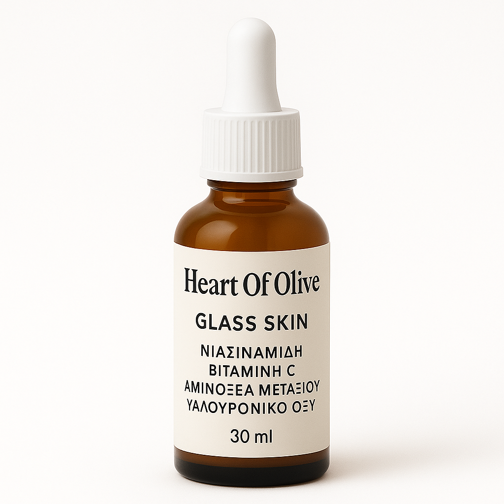 Glass Skin Serum - Βιταμίνη C, Νιασιναμίδη & Υαλουρονικό Οξύ | Heart of Olive