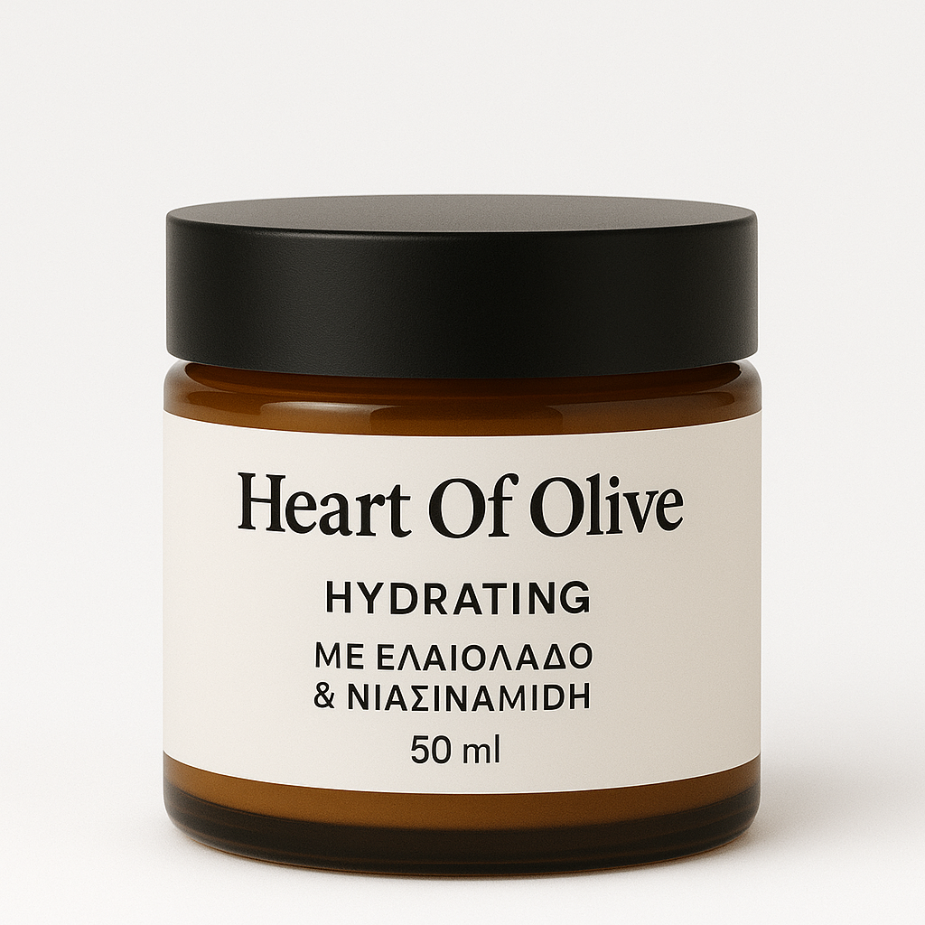 Κρέμα Προσώπου με Ελαιόλαδο & Νιασιναμίδη - Ενυδάτωση & Λάμψη | Heart of Olive