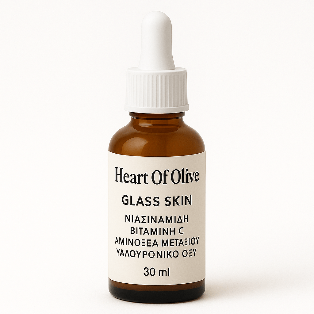 Glass Skin Serum - Βιταμίνη C, Νιασιναμίδη & Υαλουρονικό Οξύ | Heart of Olive - Heart of olive