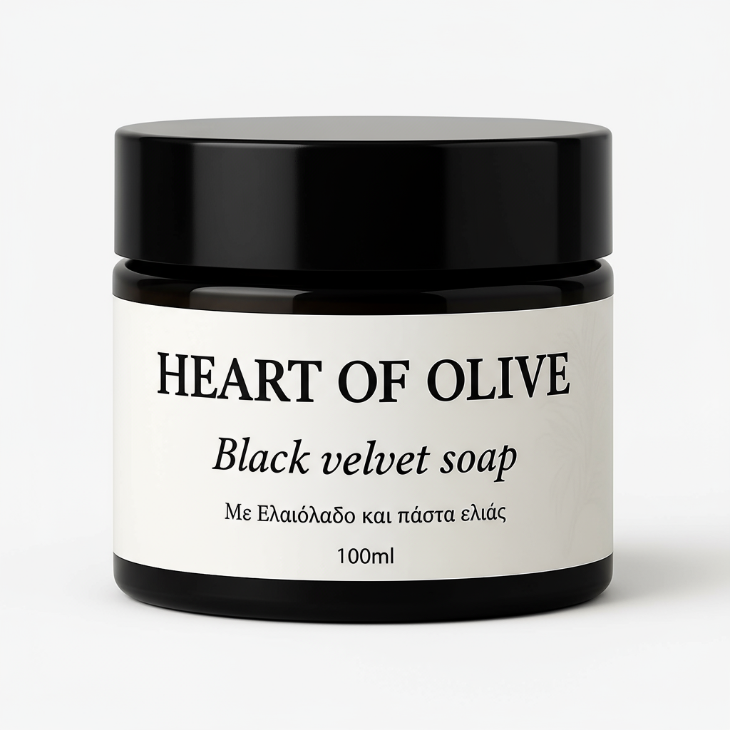 Black Velvet Soap - Φυσικό Σαπούνι με Ελαιόλαδο και Πάστα Ελιάς