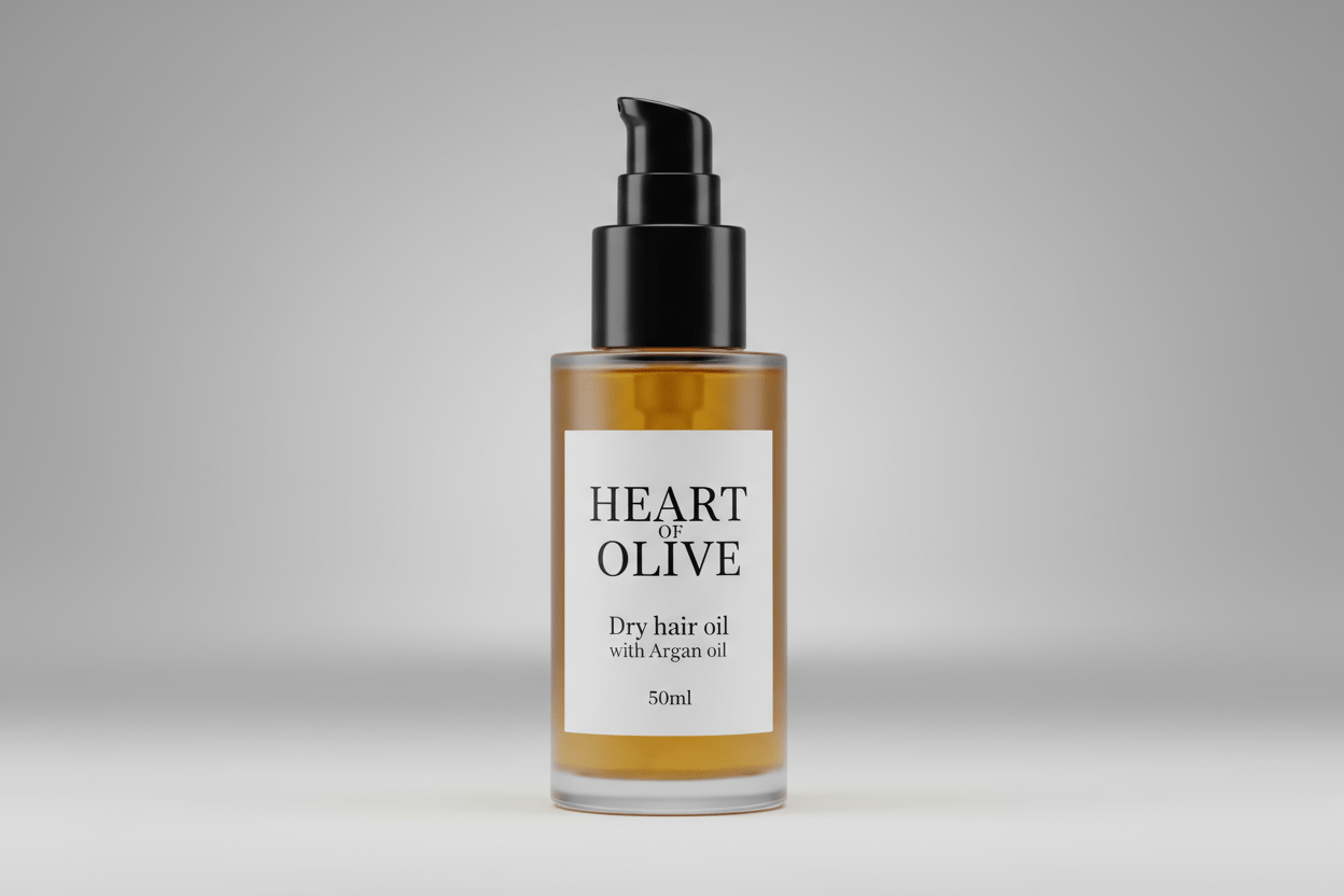 Ξηρό Λάδι μαλλιών με Ελαιο Αργκάν - Heart of olive